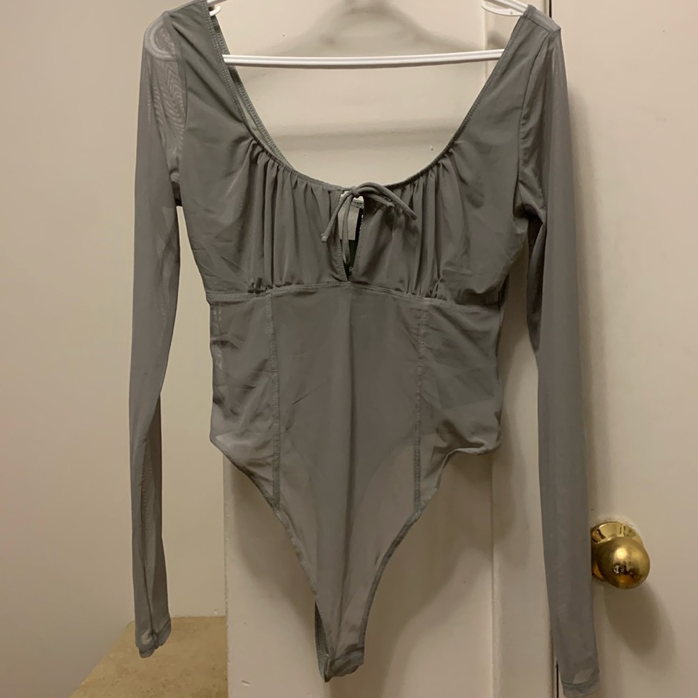 H&M Sage Green Mesh Bodysuit